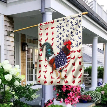 Chicken Rooster American  - House Flag