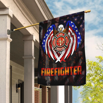 Proud To Be A Firefighter Flag - House Flag