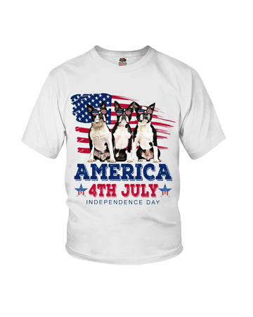Boston Terrier Independence Day Youth T-Shirt