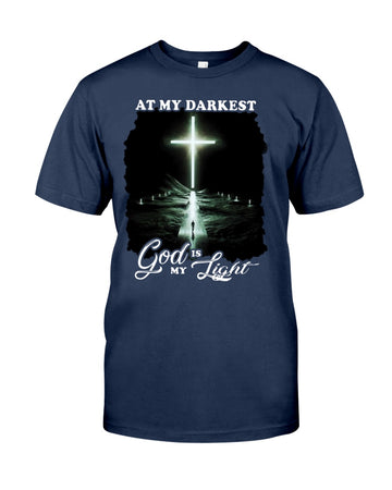 At My Darkness God Is My Light Cross - Standard T-shirt