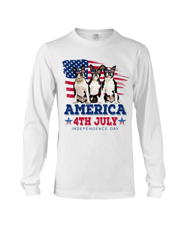 Boston Terrier Independence Day Long Sleeve Tee
