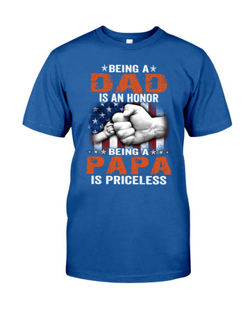 Being A Papa Is Priceless Cross Hand Father's Day - Standard T-shirt