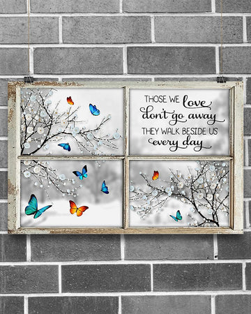 Winter Butterfly Fake Window - Matte Canvas, gift for you, gift for her, gift for him, gift for butterfly lover