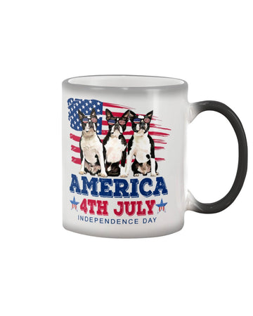 Boston Terrier Independence Day Color Changing Mug