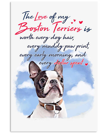 The Love Of My Boston Terrier 24x36 Poster