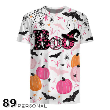 Happy Halloween - Breast Cancer Awareness Boo - All Over Print T-shirt