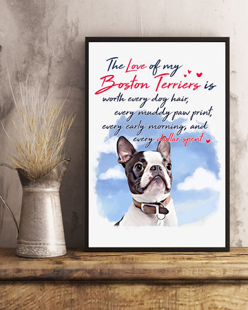 The Love Of My Boston Terrier 16x24 Poster