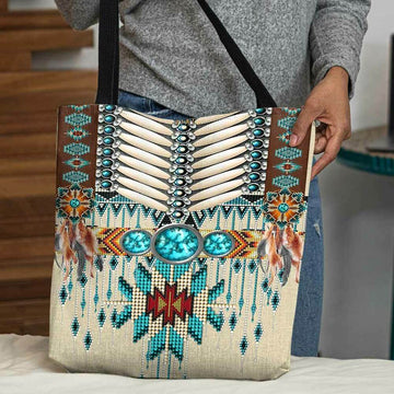 Blue Native American Pattern - Tote Bag