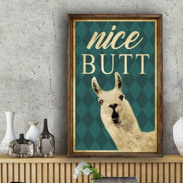 Llama Nice Butt- Matte Canvas, Gift for you , gift for him, gift for her, gift for llama lover, gift for animal lover