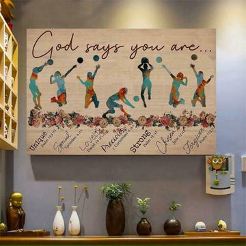 Volleyball God Says You Are - Matte Canvas, Gift for you, gift for him, gift for her, gift for volleyball lover, gift for sport lover
