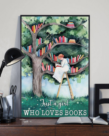 Just A Girl Who Loves Books- Matte Canvas, Gift for you, gift for her, gift for book lover