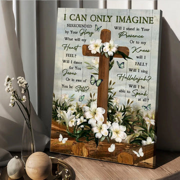 Plumeria painting Jesus cross I can only imagine - Matte Canvas