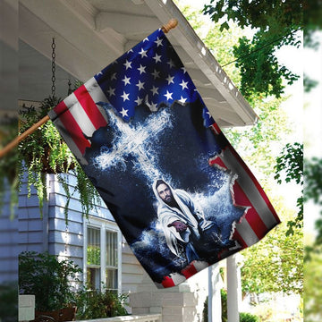 Jesus Cross Give me your hand American Flag - House Flag