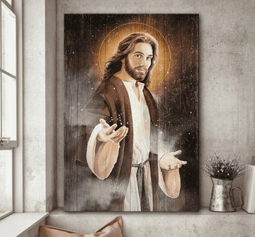 Jesus Painting Jesus Takes My Hand - Matte Canvas