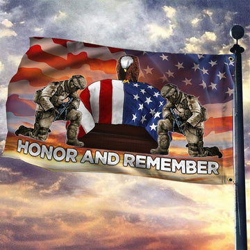 Honor And Remember Veteran American Flag - House Flag