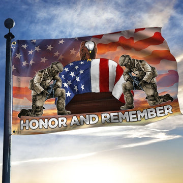 Honor And Remember Veteran American Flag - House Flag