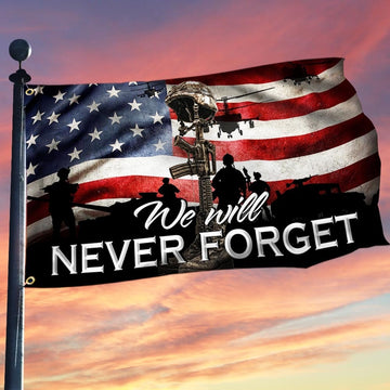 We Will Never Forget American Veteran Flag - House Flag