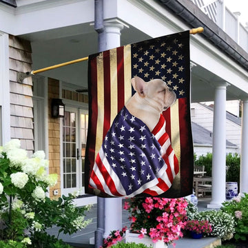 French Bulldog American Patriot Flag - House Flag