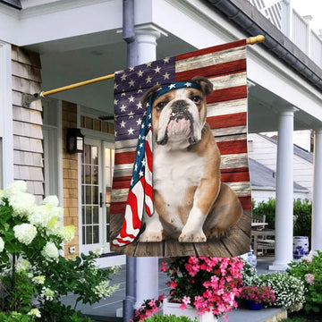 Bulldog Flag Independence Day American Flag - House Flag