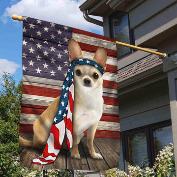Chihuahua Flag Independence Day American Flag - House Flag