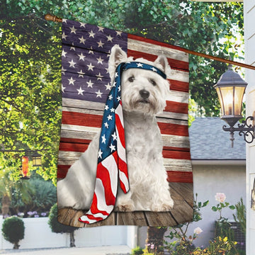 Westie Flag Independence Day American Flag - House Flag