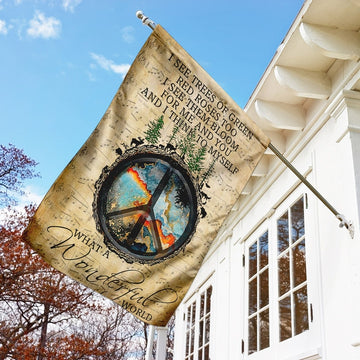 And I Think To Myself What A Wonderful World Hippie Flag - House Flag