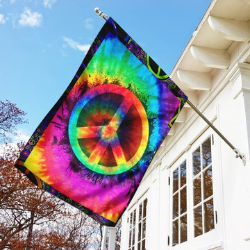 Hippie Peace and Love Flag - House Flag