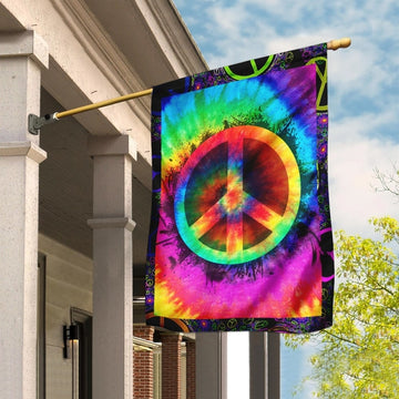Hippie Peace and Love Flag - House Flag