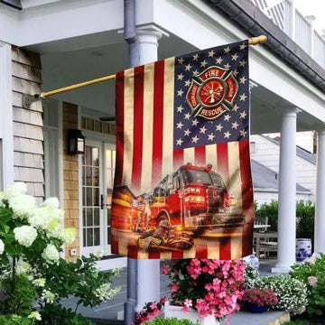 Firefighter Truck Flag - House Flag