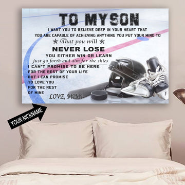 To My Son Never Lose Hockey Poster Christmas Gift For Son