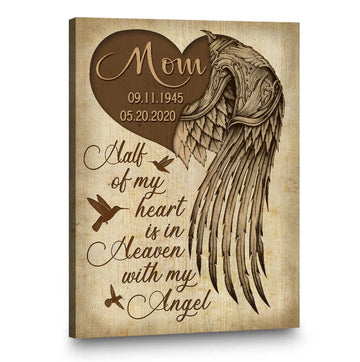 Half of my Heart is in Heaven with My Angel Personalized - Matte Canvas