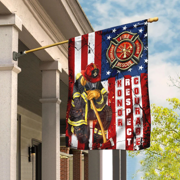 Honor Respect Courage Firefighter Flag - House Flag